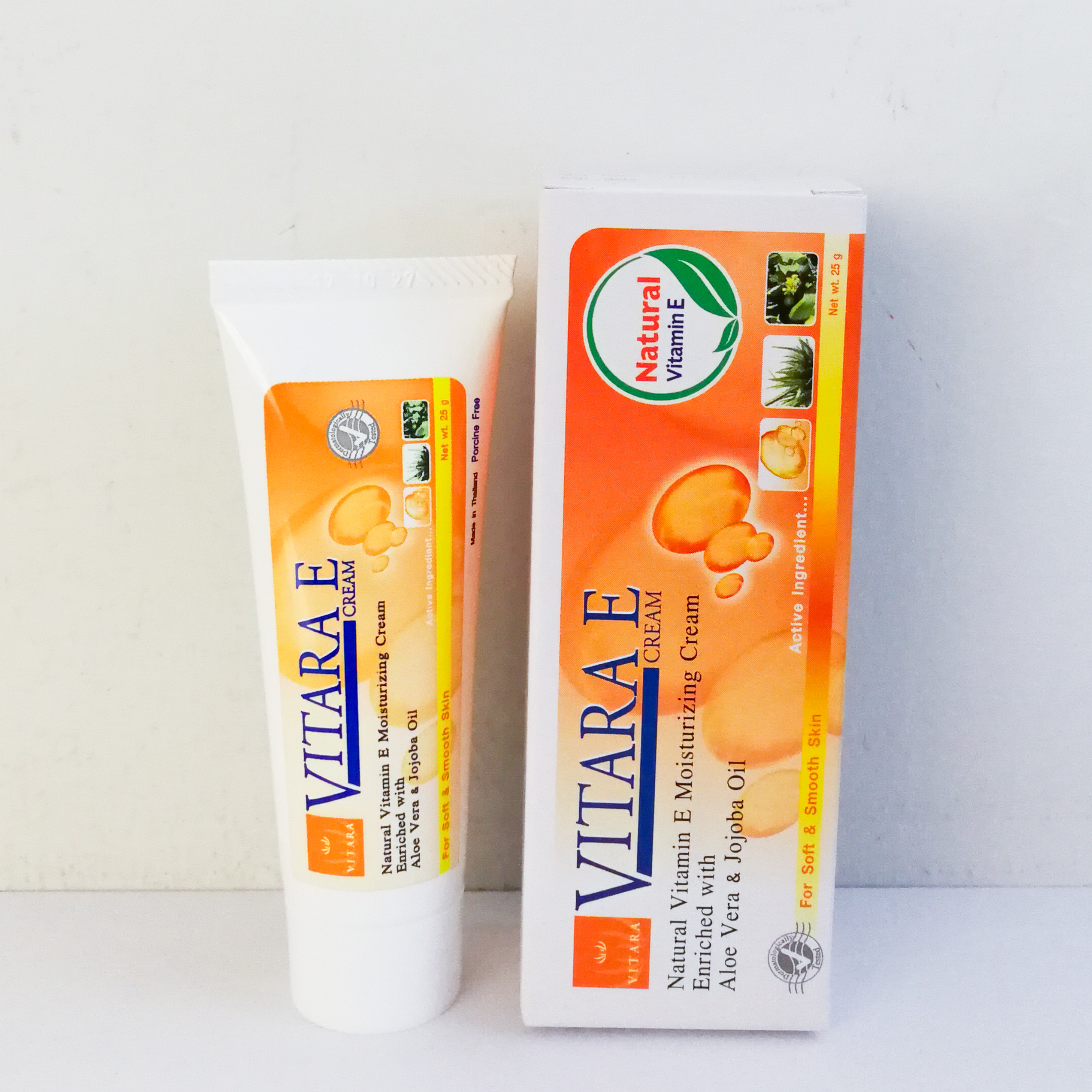 Vitara E Cream ครีมวิตามินอีเข้มข้น ปริมาณ 25 กรัม บำรุงผิว ลดเลือนริ้วรอย รอยแผลเป็น ผิวไม่เรียบเนียน