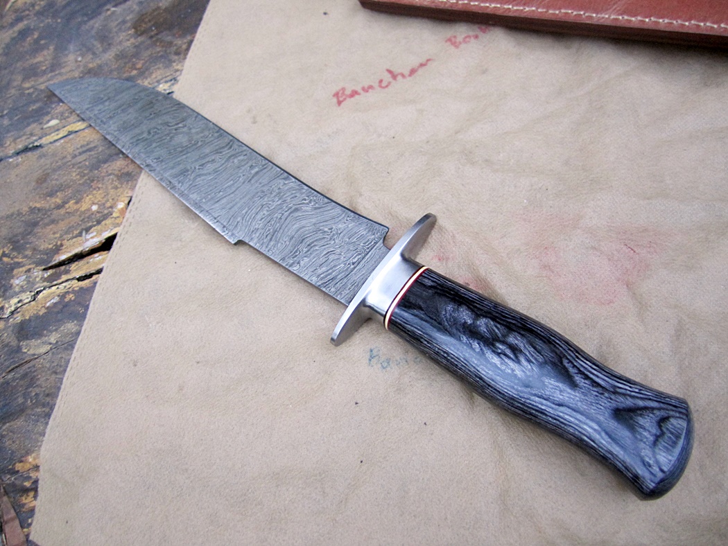 มีดเดินป่าJohn Smith's Custom Handmade Damascus Steel Bowie Knife Hunting Camping Tactical จากประเทศ UK. (C5)