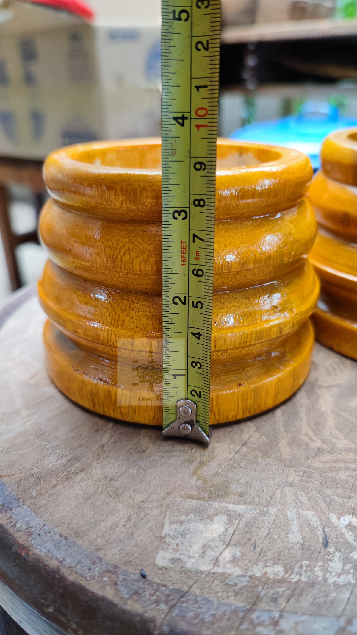 แท่นวางเทียนขนาดใหญ่ ไม้สัก 1 คู่