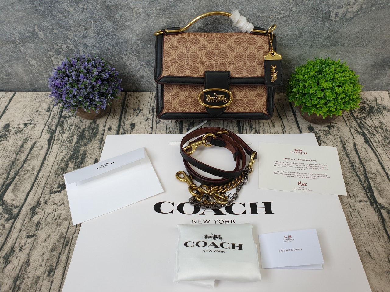 COACH Riley Top Handle 18 In Signature Canvas F73934