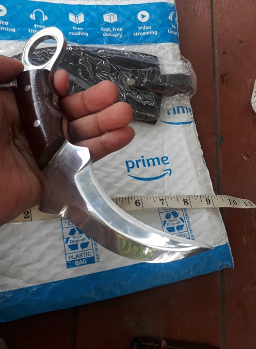 มีดคารัมบิท KARAMBIT KNIFE D2 MICARTA HANDLE 169