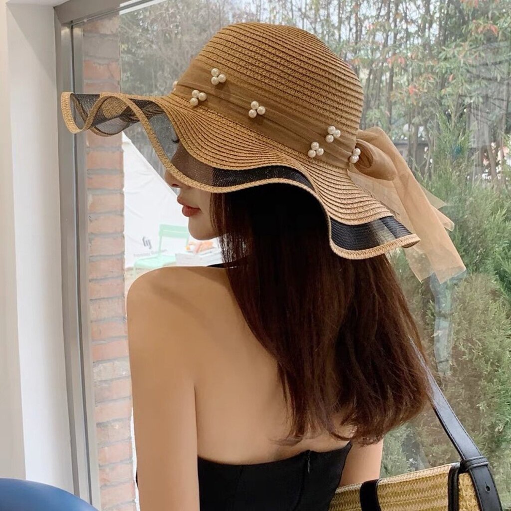 พร้อมส่ง !! หมวกปีกกว้างไปทะเล หมวกไปทะเลเก๋ๆ