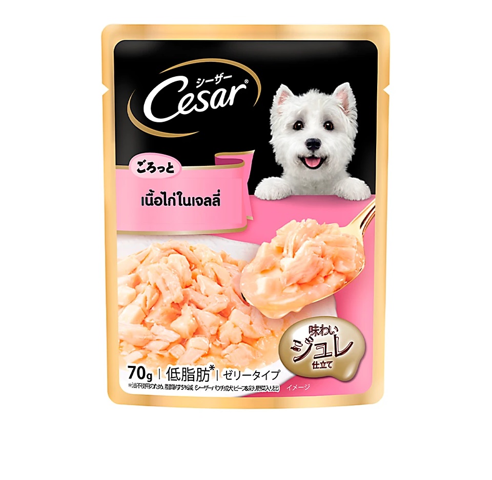 cesar ซีซาร์ อาหารสุนัขเปียกชนิดซอง ขนาด 70gX16