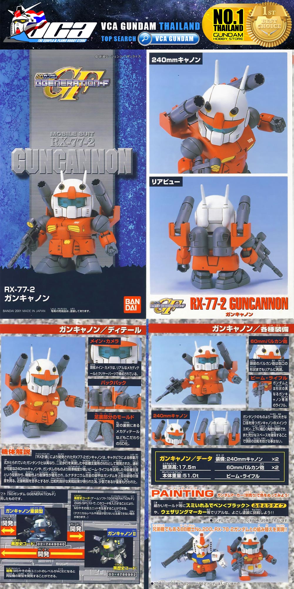 SD BB225 RX-77-2 GUNCANNON กัน แคนน่อน