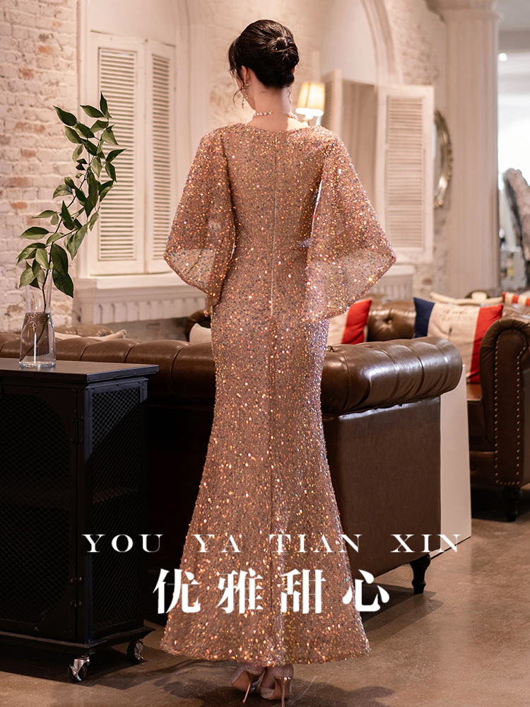 ชุดราตรียาวสีชมพู เรียบหรู สวยดูดี ดูแพง ใส่งานกลางวัน กลางคืน ชุดไปงานแต่งงาน ชุดไปงานเลี้ยงราตรี