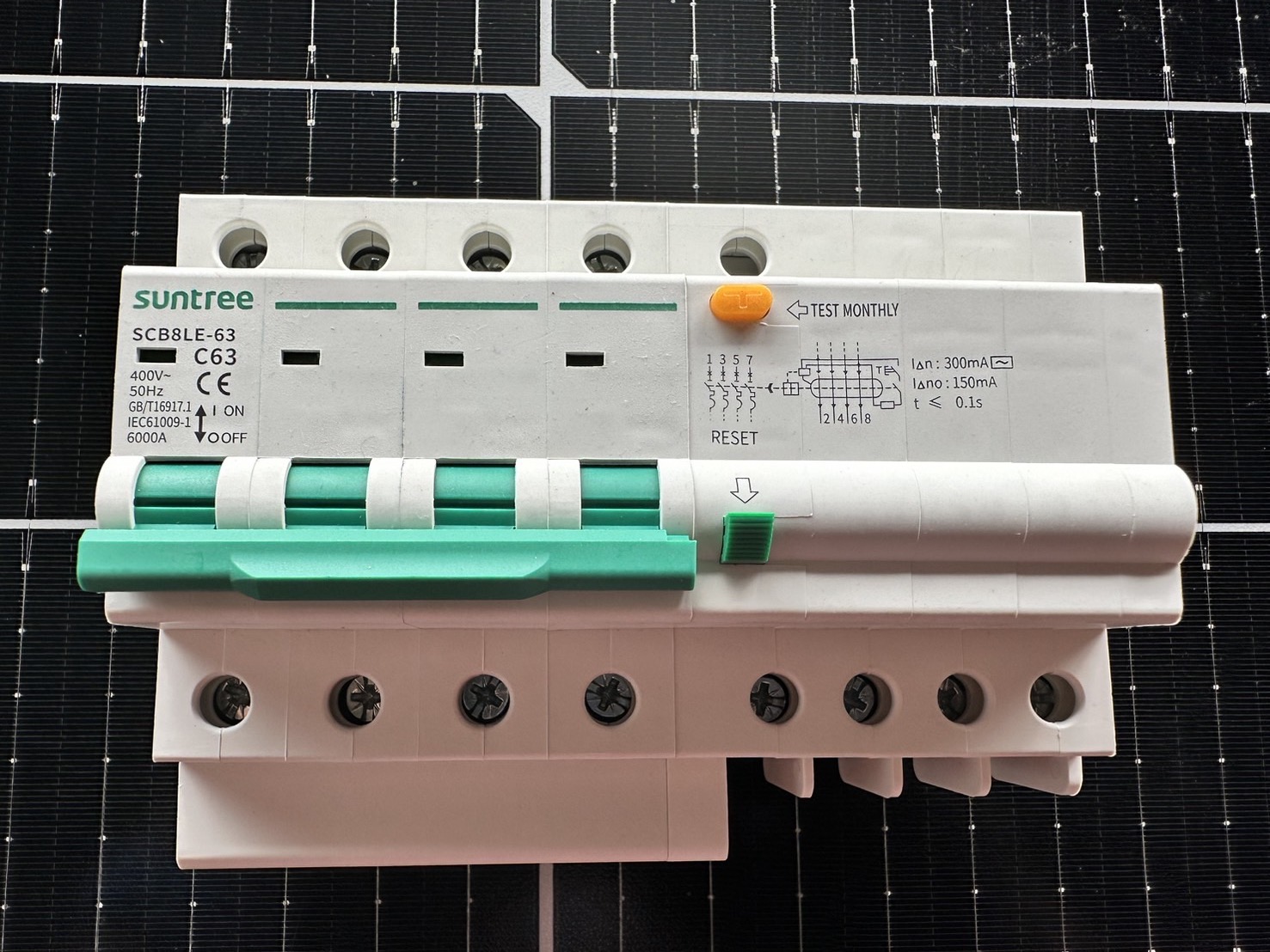 เบรกเกอร์กันดูด RCBO SUNTREE / SCB8LE-63 AC 63A 4P 300mA