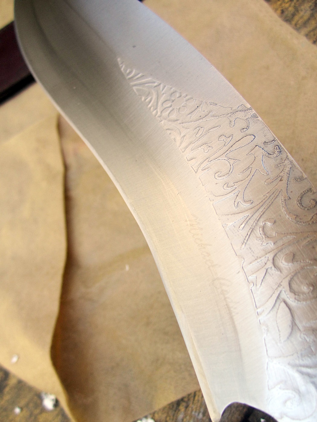 มีดเหล็กD2 Michael Cody's Custom Handmade D2 steel Sasquatch Bowie Knife Machete (ตำหนิตามรูป)