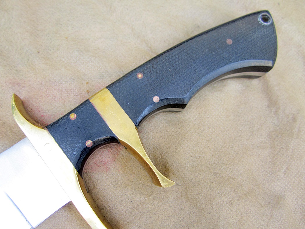 มีดใบตายASH CUSTOM HANDMADE HUNTING BOWIE KNIFE 440C STEEL 12" (B94)