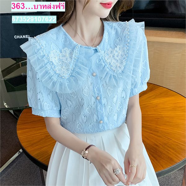 แบบเสื้อลูกไม้สวยๆ ใส่กับผ้าถุง