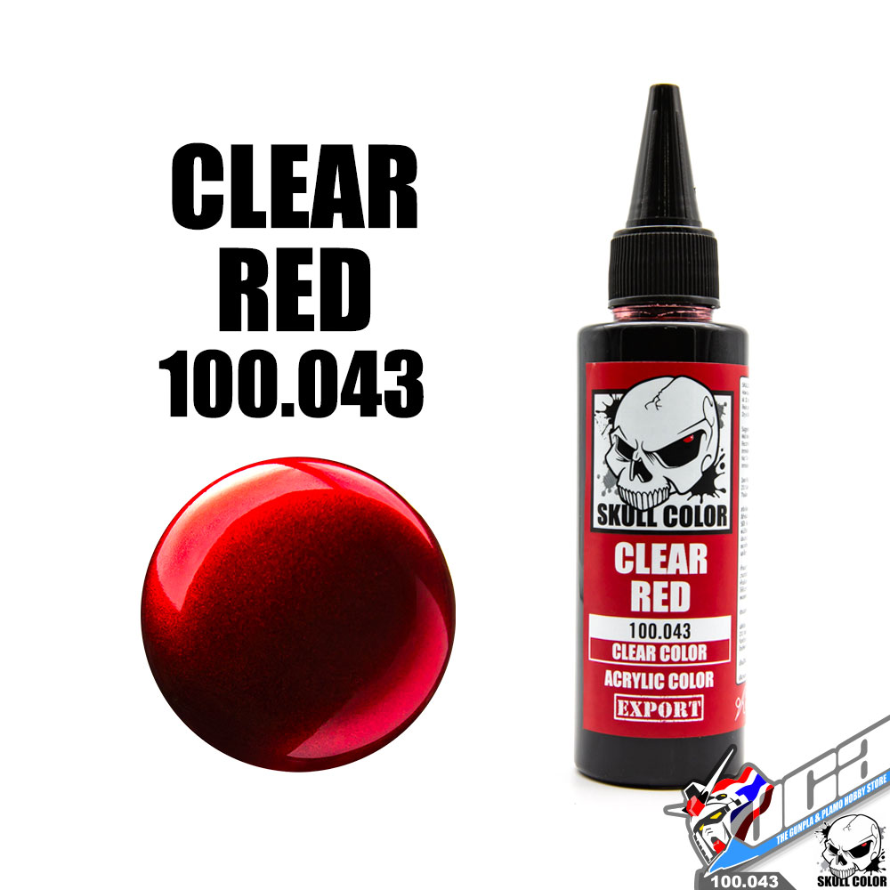 SKULL COLOR 100.043 CLEAR RED ACRYLIC COLOR 60ML (CLEAR COLOR) สีอะครีลิกสำหรับพลาสติก โมเดล