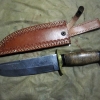 มีดDAMASCUS ASH DS4W Damascus steel handmade hunting bowie knife 13"