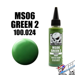 SKULL COLOR 100.024 MS06 GREEN 2 ACRYLIC COLOR 60ML (ROBOT) สีอะครีลิกสำหรับพลาสติก โมเดล
