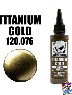 SKULL COLOR 120.076 TITANIUM GOLD ACRYLIC COLOR 60ML (METALLIC) สีอะครีลิกสำหรับพลาสติก โมเดล