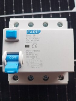 เบรกเกอร์กันดูด RCCB / EAL-18 AC 63A 4P 300mA