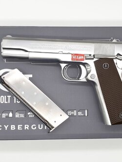 ปืนอัดแก๊ส Cybergun รุ่น M1911A1 สีเงิน (GAS System)