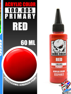 SKULL COLOR 100.005 RED ACRYLIC COLOR 60ML (PRIMARY) สีอะครีลิกสำหรับพลาสติก โมเดล