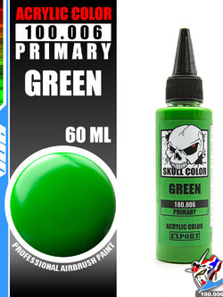 SKULL COLOR 100.006 GREEN ACRYLIC COLOR 60ML (PRIMARY) สีอะครีลิกสำหรับพลาสติก โมเดล