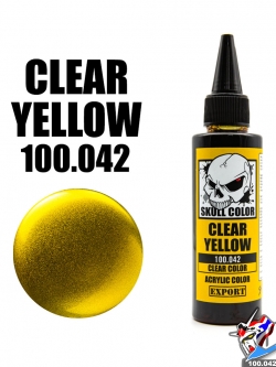 SKULL COLOR 100.042 CLEAR YELLOW ACRYLIC COLOR 60ML (CLEAR COLOR) สีอะครีลิกสำหรับพลาสติก โมเดล
