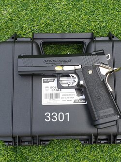 ปืนอัดแก๊ส Golden Eagle รุ่น 3301 Hi-Capa 4.3 สีดำ-เงิน (GAS System)