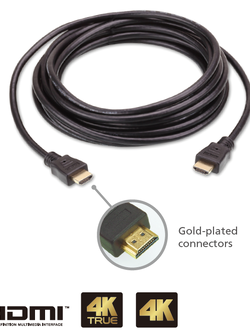 ATEN : 2L-7D01H 1M HDMI V2.0 High Speed True 4K HDMI Cable with Ethernet ความยาว 1 เมตร