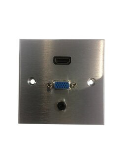 KEN : IW-HVA HDMI, VGA with mini Jack Wall Plate