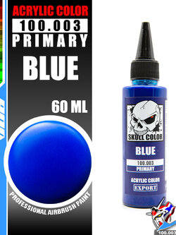 SKULL COLOR 100.003 BLUE ACRYLIC COLOR 60ML (PRIMARY) สีอะครีลิกสำหรับพลาสติก โมเดล