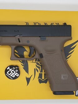 ปืนอัดแก๊ส ARMY รุ่น R17-B GLOCK 17 GEN 3 สีดำ-ทราย (GAS System)