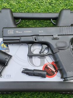 ปืนอัดแก๊ส Double Bell รุ่น 772 GLOCK 19 GEN 4 สีดำ (GAS System)