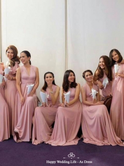 ชุดอินฟินิตี้สีชมพู ธีมเพื่อนเจ้าสาวสีชมพู Infinity Dress ใส่ได้หลายแบบ ผ้าสเปนเด็กซ์ สามารถใส่ได้หลายแบบ สวยได้ตามสไตล์ที่เป็นคุณ