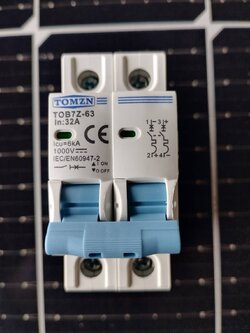เซอร์กิตเบรกเกอร์ อุปกรณ์ป้องกันไฟฟ้า TOMZN 2P 32A DC 1000V Circuit breaker ผ่านมาตรฐาน IEC60947, IEC60898 (เทียบเท่า IEC947.2)