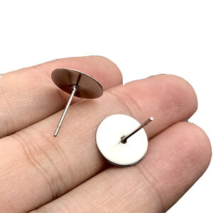 ก้านต่างหูสแตนเลส 8x12 ก้าน0.7 มม ( Stainless Steel)