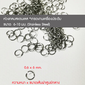 ห่วงกลม สแตนเลส ขนาด 6 มม. (Stainless Steel)