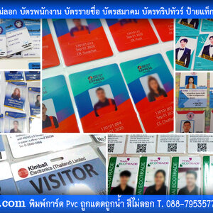 บัตรแข็งพนักงาน บัตรรายชื่อ