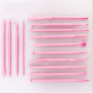 พร้อมส่ง.! ไม้ปั้น สุดคุ้ม 14 ชิ้น 28 หัวการ ใช้งาน (สีชมพู)