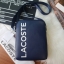 Lacoste Men's Signature Leather Cross Body Bag สีกรม