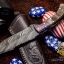 มีด ALONZO KNIVES USA CUSTOM HANDMADE DAMASCUS TACTICAL HUNTING KNIFE RAM HORN