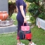 Tommy Hilfiger กระเป๋าถือเป้ หนังเรียบขนาดกำลังดี #9860 สีกรม-แดง