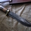 มีดเดินป่าDAMASCUS STEEL Ash damascus steel handmade hunting bowie knife 13" Canada