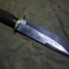 มีดDAMASCUS ASH DS4W Damascus steel handmade hunting bowie knife 13"