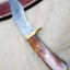 มีดเหล็ก Damascus steel custom handmade hunting bowie knife 12"
