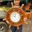 นาฬิกาพวงมาลัยเรือไม้สักทอง 18 นิ้ว