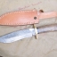 Ash damascus steel custom handmade bowie knife 12"