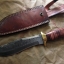 มีดDAMASCUS STEEL Ash damascus steel handmade hunting bowie knife 12.5" Canada