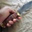 มีดDAMASCUS STEEL Ash damascus steel handmade hunting bowie knife 12.5" Canada