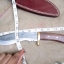 มีดเหล็ก Damascus steel custom handmade hunting bowie knife 12"