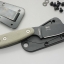 ESEE Knives: IZULA-II-B Fixed Blade Neck Knife with Black Blade & Green Canvas Micarta Handle Scales