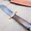 Ash damascus steel custom handmade bowie knife 12"