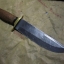 มีดDAMASCUS ASH DS4W Damascus steel handmade hunting bowie knife 13"