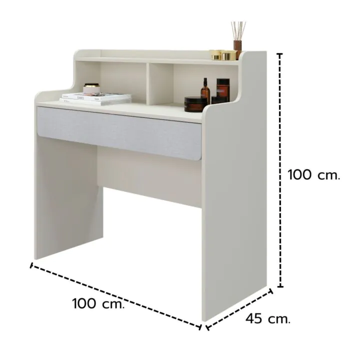 โต๊ะเครื่องแป้ง ขนาด 100 ซม. รุ่น Aiko สีขาว