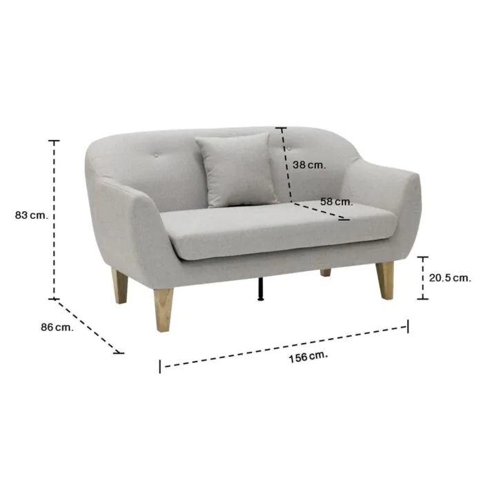 โซฟา 2 ที่นั่ง รุ่น RYOKO สีเทา